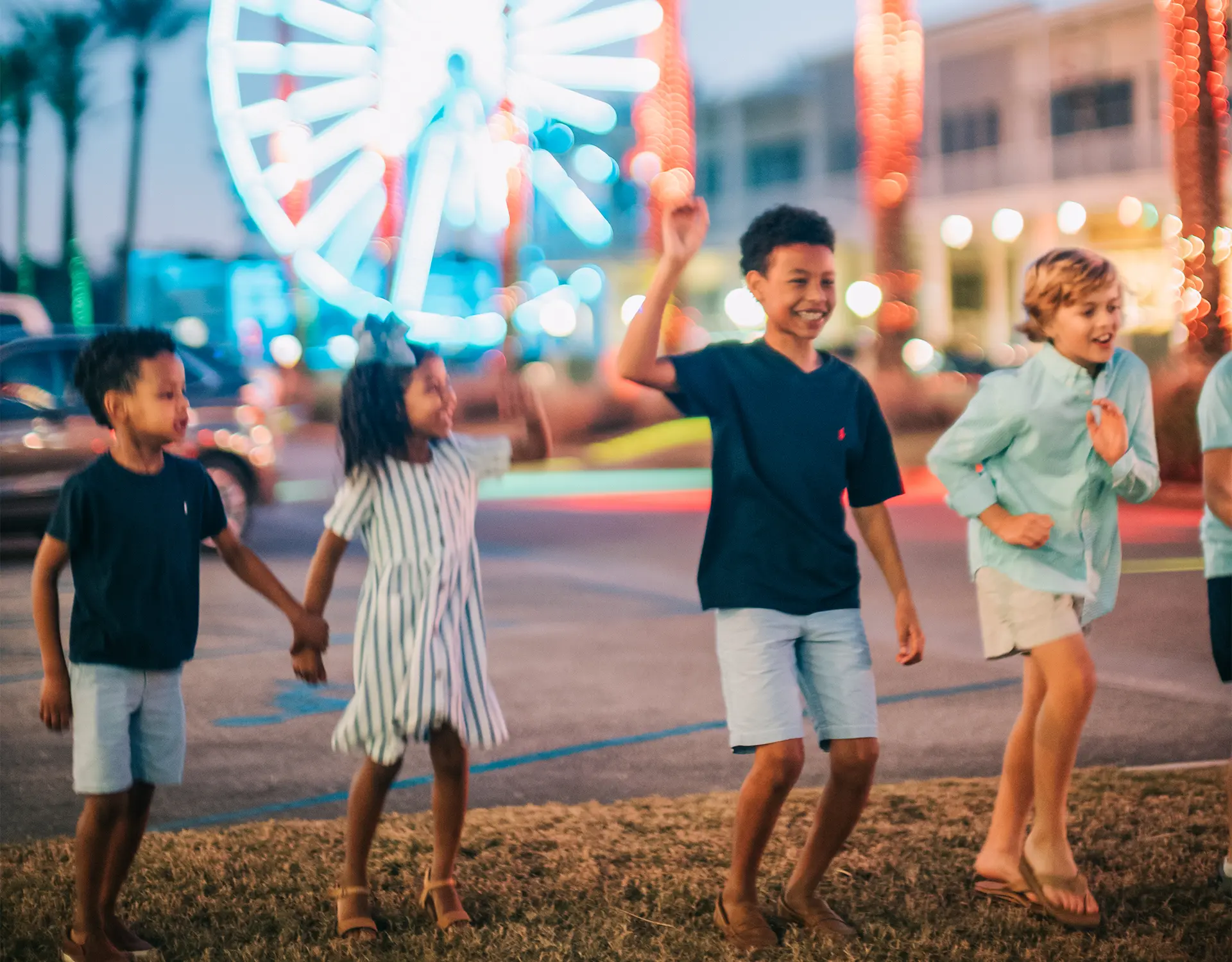 Wharf-2 Kids enjoying the night life at the wharf, in orange beach
