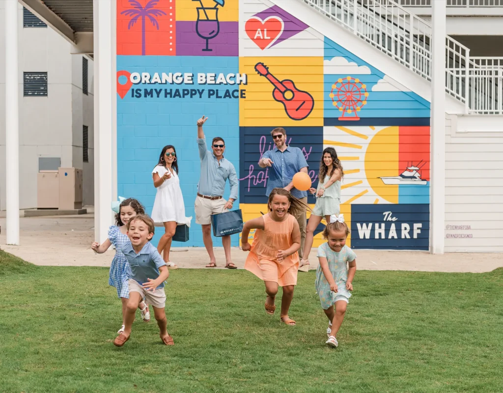 Friends and Family at the wharf in Orange, Beach Alabama